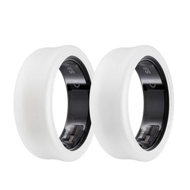 Imagem de DDJ [Pacote com 2 capas de silicone ultrafinas para Samsung Galaxy Ring, protetor de anel para anel Oura/RingConn/Ultrahuman Ring AIR Size Kit, tamanho M para anéis 11/12/13/14/15 (transparente