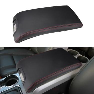 Imagem de INTGET Capa Para Apoio De Braço Do Console Central Acessórios Ford F150 2009, 2010, 2011, 2012, 2013, 2014, Protetor Assento Central, Almofada Cotovelo (Costuras Vermelhas, 2009-2014)