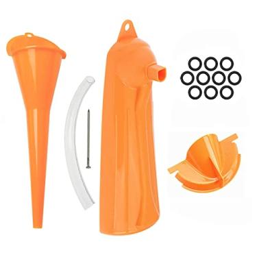 Imagem de HCmotorku Funil de óleo de 4 peças e kit de anel de vedação adequado para Harley – Funil de filtro de óleo de caixa principal de enchimento do cárter de 23 cm, anéis de vedação de plugue de drenagem