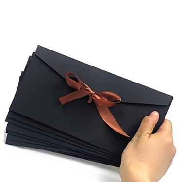 Imagem de 10 pacotes de envelopes de papel kraft, mini envelopes com fita, pequenos cartões de presente, envelopes de cartão de presente, cartão de crédito, Natal, aniversário, convite de Ação de Graças