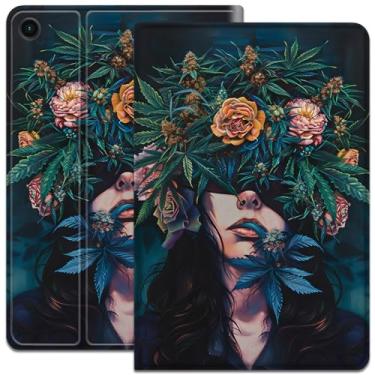Imagem de Capa para Samsung Galaxy Tab A9+ 11 polegadas 2023, capa inteligente ultrafina e leve, capa protetora de couro PU, com suporte ajustável, para Galaxy Tab A9 Plus (SM-X210/X216/X218), mulher artística