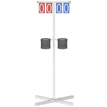 Imagem de Queension Flipper de placar com suporte, placar Cornhole com suporte de bebida para jogos Corn Hole, marcador de pontuação de pickleball, placa de pontuação para acessórios de basquete, esportes de