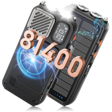 Imagem de Rádio de emergência com manivela solar, rádio meteorológico FM NOAA, lanterna SOS para emergência/casa