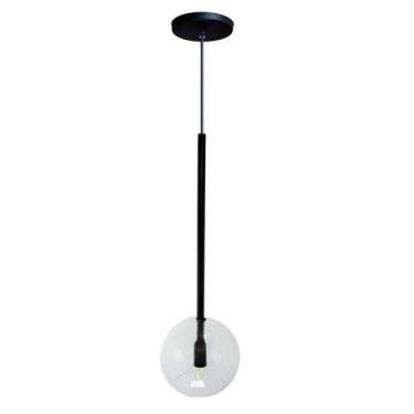 Imagem de Pendente Luminária Lux Preto Globo Cristal Vidro C/ Led Quente - Ilumi