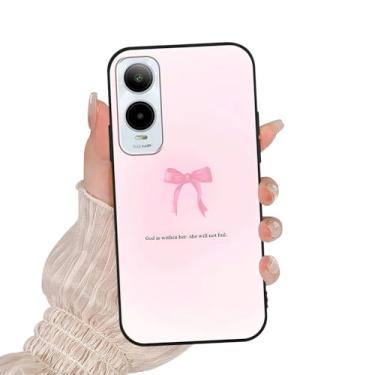Imagem de Zrutru Capa de telefone com laço rosa gradiente para OnePlus Nord N200 5G 6,5 polegadas, desenho kawaii fofo padrão laço laço design estético capas de silicone TPU fina capa protetora para telefone