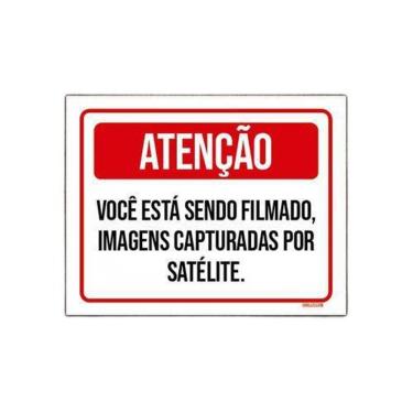Imagem de Placa Atenção Você Está Sendo Filmado Imagens 27X35