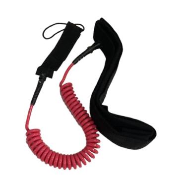 Imagem de oshhni Corda de tração para prancha de surfe, corda de cintura para prancha de remo, 10 pés, reta para de surfe, cinto para caiaque, longboard, fishboard, Vermelho