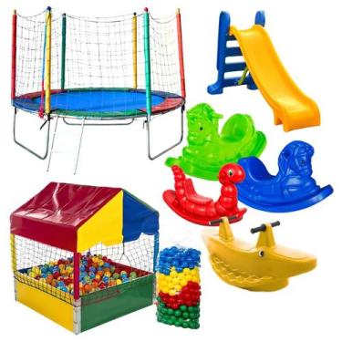 Imagem de Kit Diversão Pula Pula 2,30m Médio Piscina de Bolinhas 1m com 500 Boli