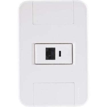 Imagem de Conjunto 4x2 com 1 Tomada RJ45 cat. 6 Tramontina Tablet Branco