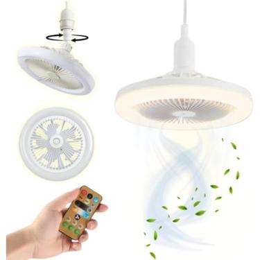 Imagem de Ventilador de Teto 2 em 1 com Luz LED e Controle Remoto – Articulado, Aromaterapia, 3 Velocidades, Design Moderno e Ideal para Ambientes Pequenos.