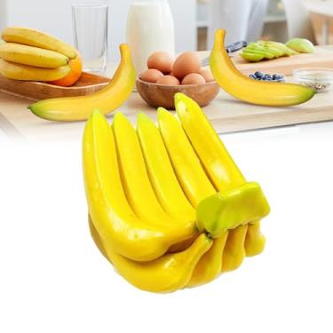Imagem de Banana falsa, banana de plástico, bananas amarelas artificiais, isopor, bananas falsas, planta falsa, fruta de plástico para decoração de casa e cozinha (9 bananas)