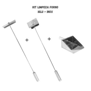 Imagem de Kit Vassoura Piaçava, Pá Cinza, Rodo de Limpeza Fornos, In - INOX LAUR