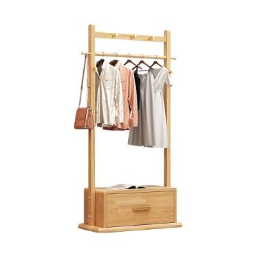 Imagem de ZzleoyuUUs-12 Suporte para casaco de madeira maciça, suporte de chão, quarto, armário de armazenamento multifuncional, simples e moderno (madeira, grande)