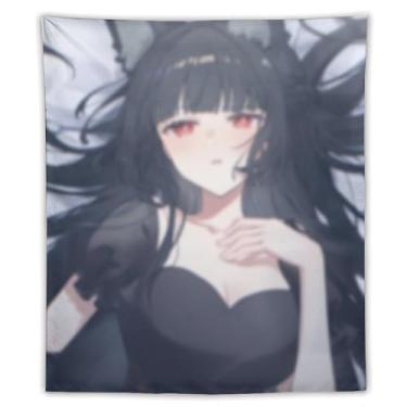 Imagem de LIEGBMEU Tapeçaria sexy de anime menina 127 x 152 cm arte de colcha de parede decoração de tapeçaria caprichosa AF131