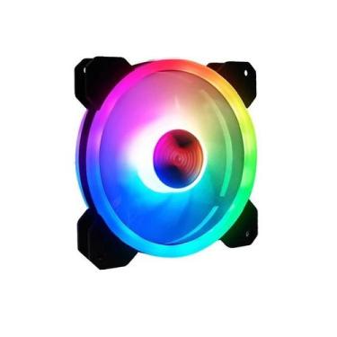 Imagem de Cooler Rgb Fan 120mm 12cm Dupla Face Conector Controladora 6 Pinos - X