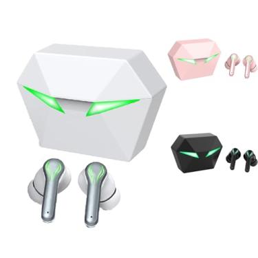 Imagem de H'MASTON Fone de Ouvido Bluetooth TWS 5.3 Fone Sem Fio Gamer com Microfone Cancelamento de Ruído com Led Luz RS-30 (BRANCO1)