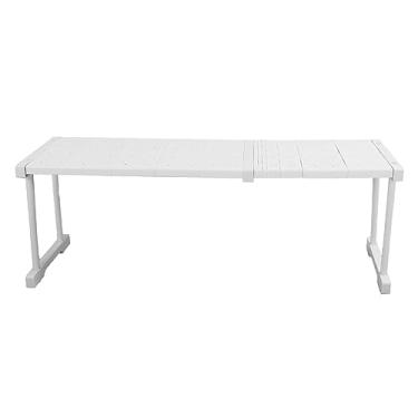 Imagem de Prateleira Expansível Ajustável de 55 Kg para Armazenamento de Armários, Divisória Em Camadas para Armários, Armários, Lavatórios (Comprimento 67‑88 cm/26,4‑34,6 pol.)