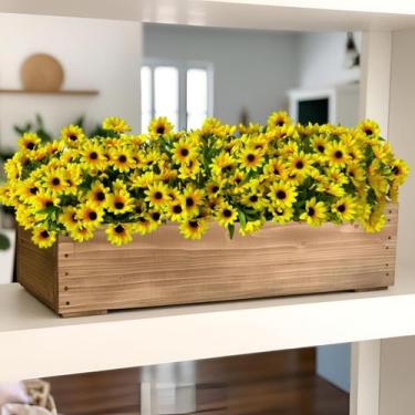 Imagem de 12 Flores Artificiais Mini Buquê de Girassol Planta Permanente Ideal P