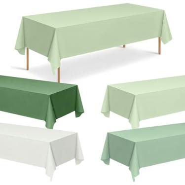 Imagem de 20 peças de toalha de mesa de plástico verde sálvia, toalha de mesa retangular descartável, impermeável, 137 x 272 cm, para aniversários, casamentos, chás de bebê, 4 cores