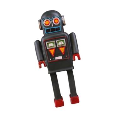 Imagem de XLWLLNJ Estátua robô cofrinho criativo vintage decorativo resina robô escultura pote de economia de dinheiro para prateleira casa mesa de festa interna, Preto