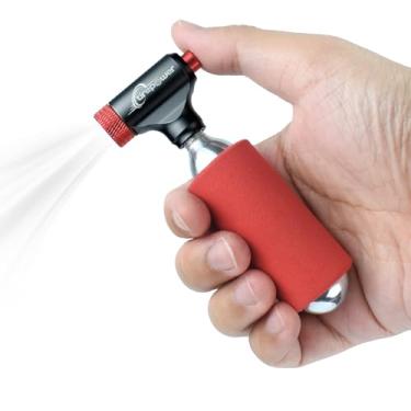 Imagem de Ctrepower Inflador de pneu de bicicleta CO2 – operação rápida e fácil – compatível com válvulas Presta e Schrader – Design mini portátil para bicicletas de estrada e BTT – Inclui cartuchos de manga