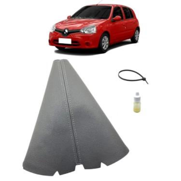 Imagem de Forração Coifa Courvin Alavanca Câmbio Manual Compatível Com Clio Campus Get-up 2005 Á 2013 (CINZA CLARO - COSTURA CINZA)