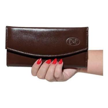 Imagem de Carteira Longa Feminina Couro Moderna Porta Cnh Notas Cartão - Cac Cou