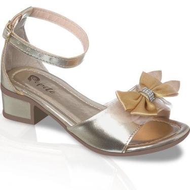 Imagem de Sandália Feminina Infantil Juvenil De Saltinho Baixo Salto - Pepite, D