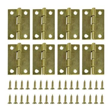 Imagem de Dobradiças G Dourada Com Parafuso Para Caixas Mdf - 50 Uni - Russo Art
