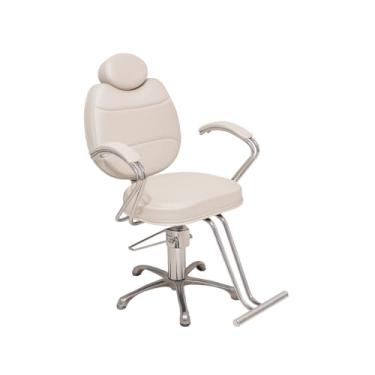 Imagem de Cadeira Reclinável Hidráulica Salão de Beleza - Cabeleireiro e Barbearia (Bege)