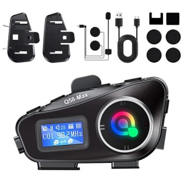 Imagem de DBEIXIWEI Capacete BT5.3 Fones de ouvido com luz LED alto-falante Hi-Fi CVC DSP Redução de ruído 500M intercomunicação para duas pessoas AI Voice Assistant