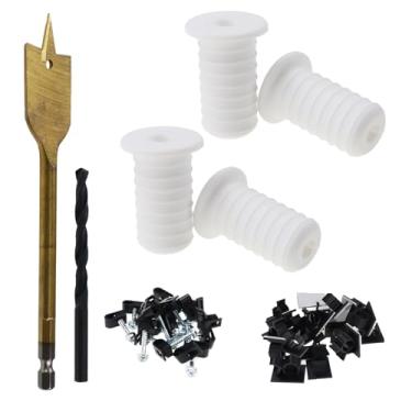 Imagem de Nihfien Kit de roteamento de cabos Starlink, 4 peças de acessórios para cabos Ethernet Starlink com broca de 0,9 cm, kit de montagem de cabos de passagem para organizador de fios (branco)