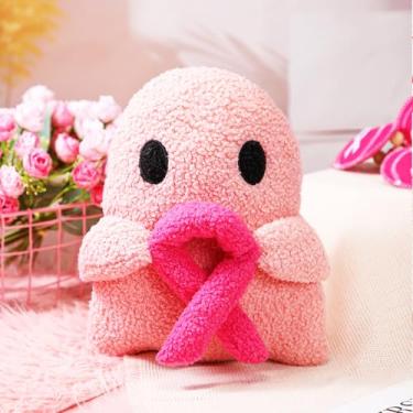 Imagem de VitalCozy Travesseiros de fita rosa fantasma presente sobrevivente de câncer de mama 30,5 cm acessórios de conscientização do câncer de mama decorações fantasma rosa conforto inspirador pelúcia para