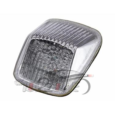 Imagem de TOPZONE Compatível com HARLEY 2002-2011 VRSC (exceto VRSCF); FXSTD 2000-2007; luz de freio traseira com função de seta integrada (Lente transparente, estilo 2: luz de freio LED + seta)