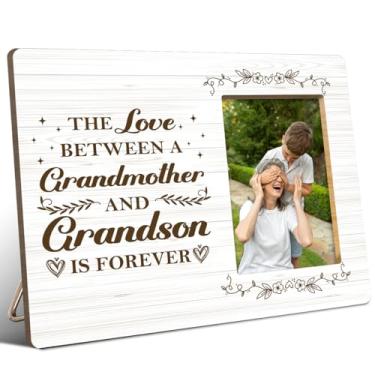 Imagem de JANLAN Porta-retrato para avó, presentes para avó, aniversário, Natal, Dia das Mães, The Love Between a Grandma and Grandson Is Forever, serve para fotos de 10 x 15 cm