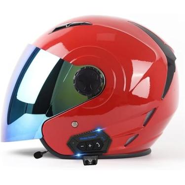Imagem de Capacete De Motocicleta Bluetooth Capacete De Motocicleta De Rosto Aberto Equitação Motocross Racing Capacete De Motobike, CC20, S/55-56cm