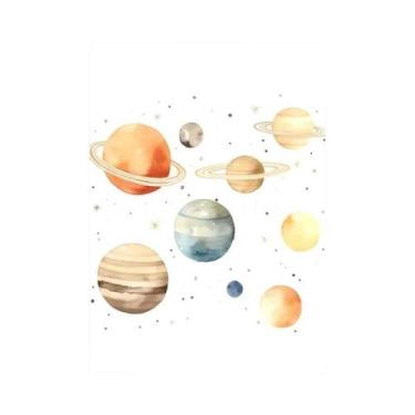 Imagem de Arte De Parede Para Quarto Infantil Com Tema De Astronauta, Espaçonave