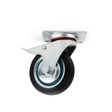 Imagem de Rodízio Giratório de Borracha 3 polegadas com Freio - Capacidade 40kg 