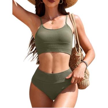 Imagem de Conjunto de biquíni AI'MAGE feminino de cintura alta Tummy Control S A
