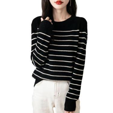 Imagem de Suéter feminino Chanyarn 100% lã merino 2024 outono-inverno