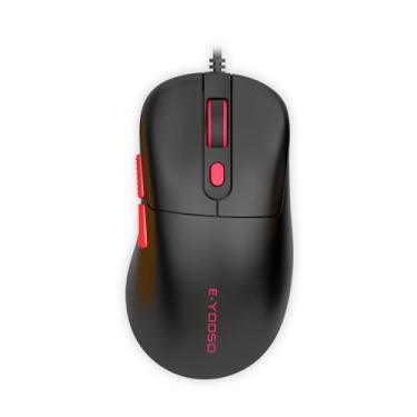Imagem de E-YOOSO Mouse para jogos, mouse gamer com fio 4000 DPI, mouse de computador para PC/Mac e laptop - preto.