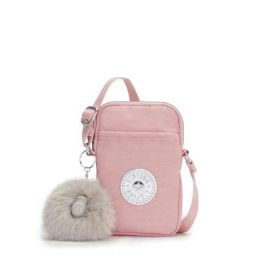 Imagem de Kipling Bolsa transversal para celular Tally Metallic, Rosa de noiva, 4.4''L x 6.9''H x 1''D