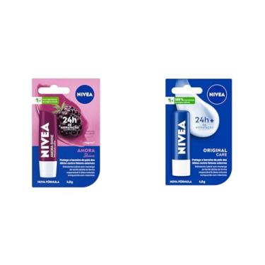 Imagem de KitNIVEA Hidratante Labial Amora Shine 4,8 g + Original Care 4,8g + Cereja Shine 4,8g + Morango Shine 4,8g