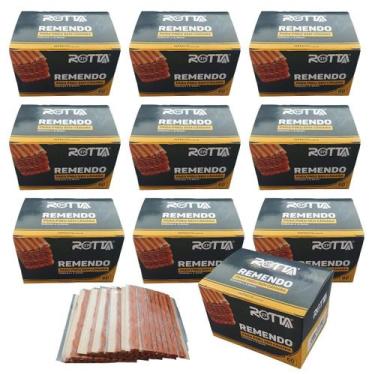 Imagem de KIt 10 Refil Remendo Moto Pneu Sem Câmara Macarrão 60 Unidades - BRAMA