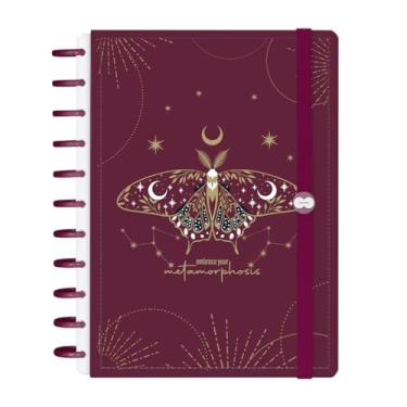 Imagem de Caderno Disco Inteligente Iscool G+ Cosmos Borboleta Marsala