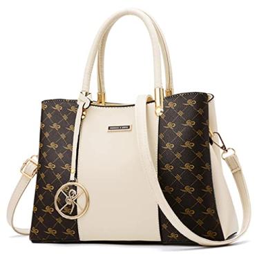 Imagem de KURGOOL Bolsas femininas e bolsas de mão com alça superior bolsa de ombro bolsa carteiro para mulheres, C-damasco, Large