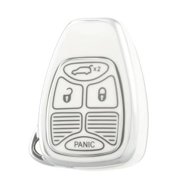 Imagem de OFF WE GO Capa Protetora Para Chaveiro Jeep, De Tpu Macio Carro Compatível Com Wrangler Compass, Dodge Ram, Durango, Calibre, Dakota Nitro, Chrysler Smart Accessories (Prata E Branco)