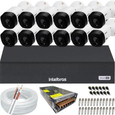 Imagem de Kit 12 Câmeras Intelbras Multi Hd 1120b Dvr 16 Canais