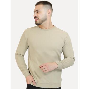 Imagem de Moletom Dixen Masculino Crewneck Liso Cáqui Claro, L/G