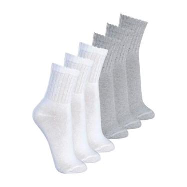 Imagem de Kit com 6 Pares de Meias Esportiva Cano Médio Lupo 3290-009 Colorido, 